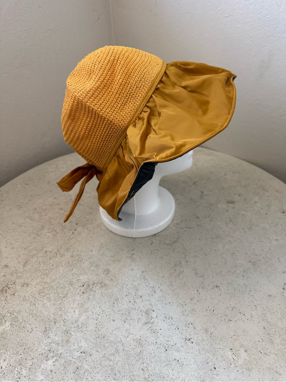 Mustard Yellow Women’s Tie-Back Sun Hat